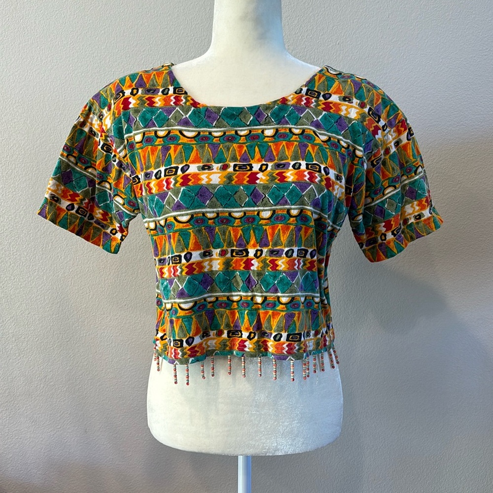 Wild Vintage Fringe Crop Tee! S/M